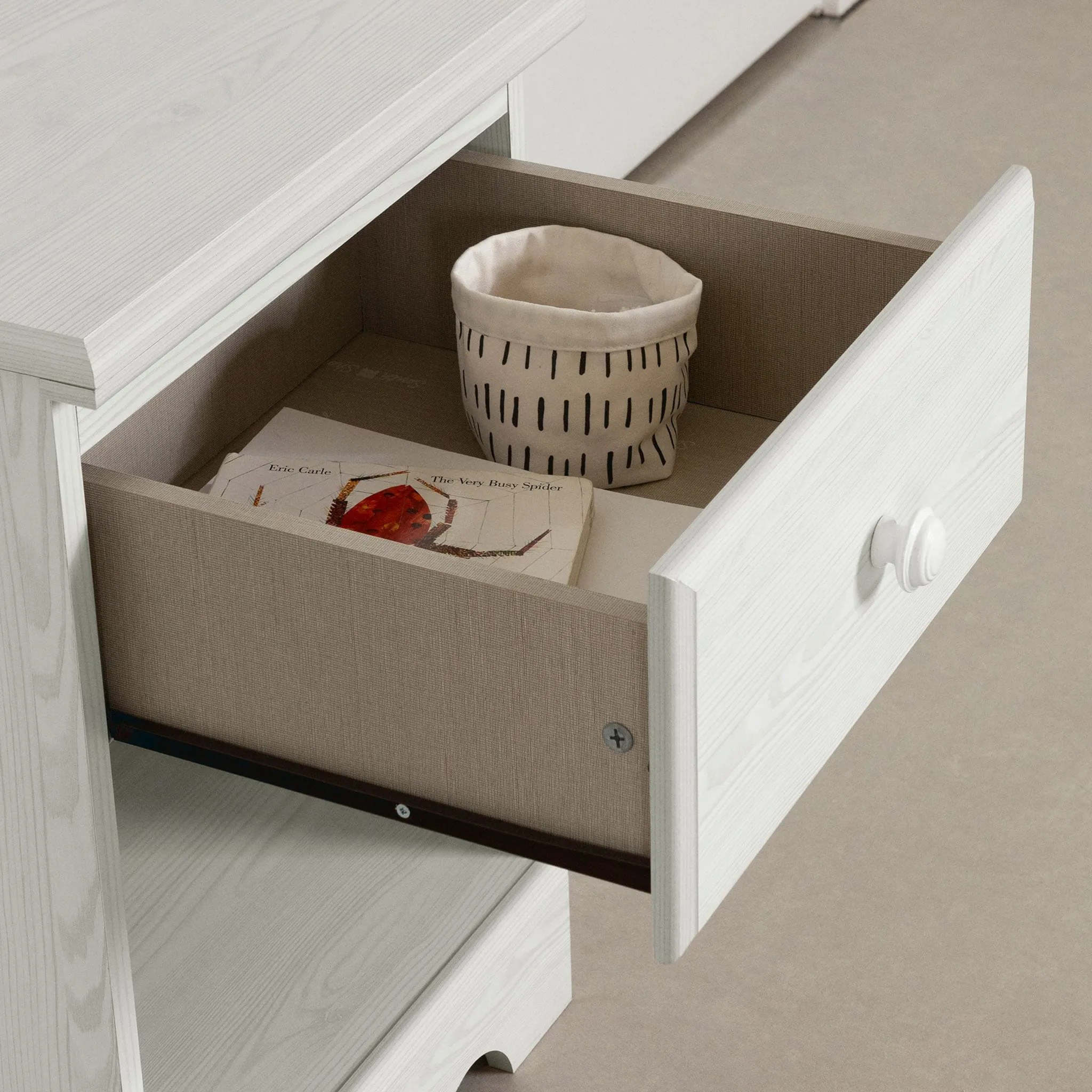 South Shore Table de chevet 1 tiroir - Summer Breeze Pin blanc