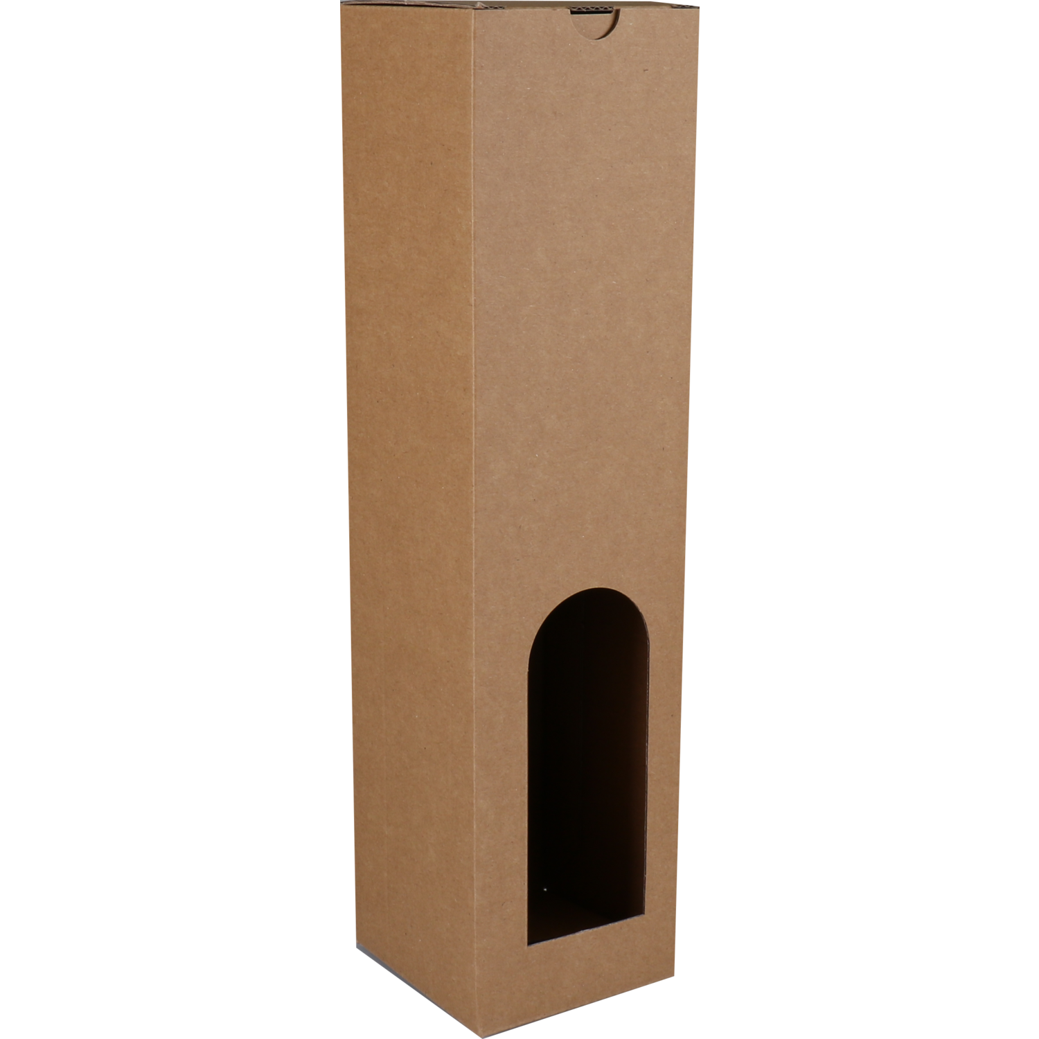Flesdoos, Basic line, golfkarton, 1 fles, 88x87x350mm, bruin