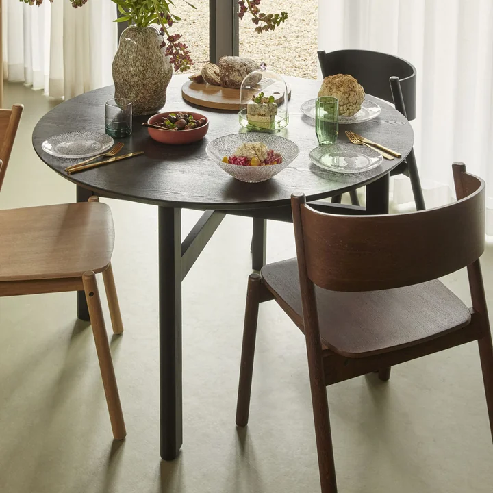 Hübsch Interior - Fjord Esstisch, Ø 120 cm, Esche schwarz