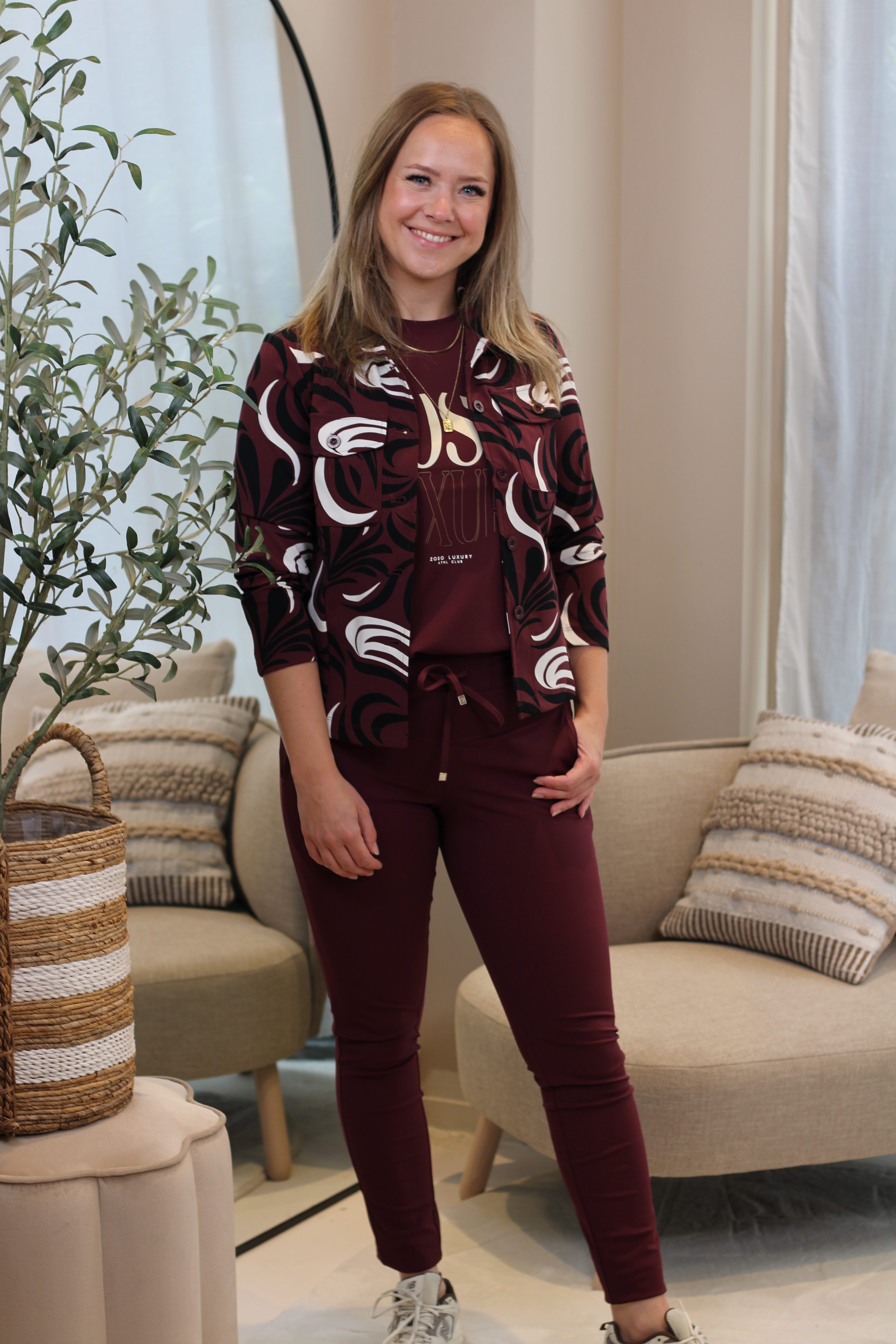 Zoso - Lauren Printed Travel Jacket - Bordeaux