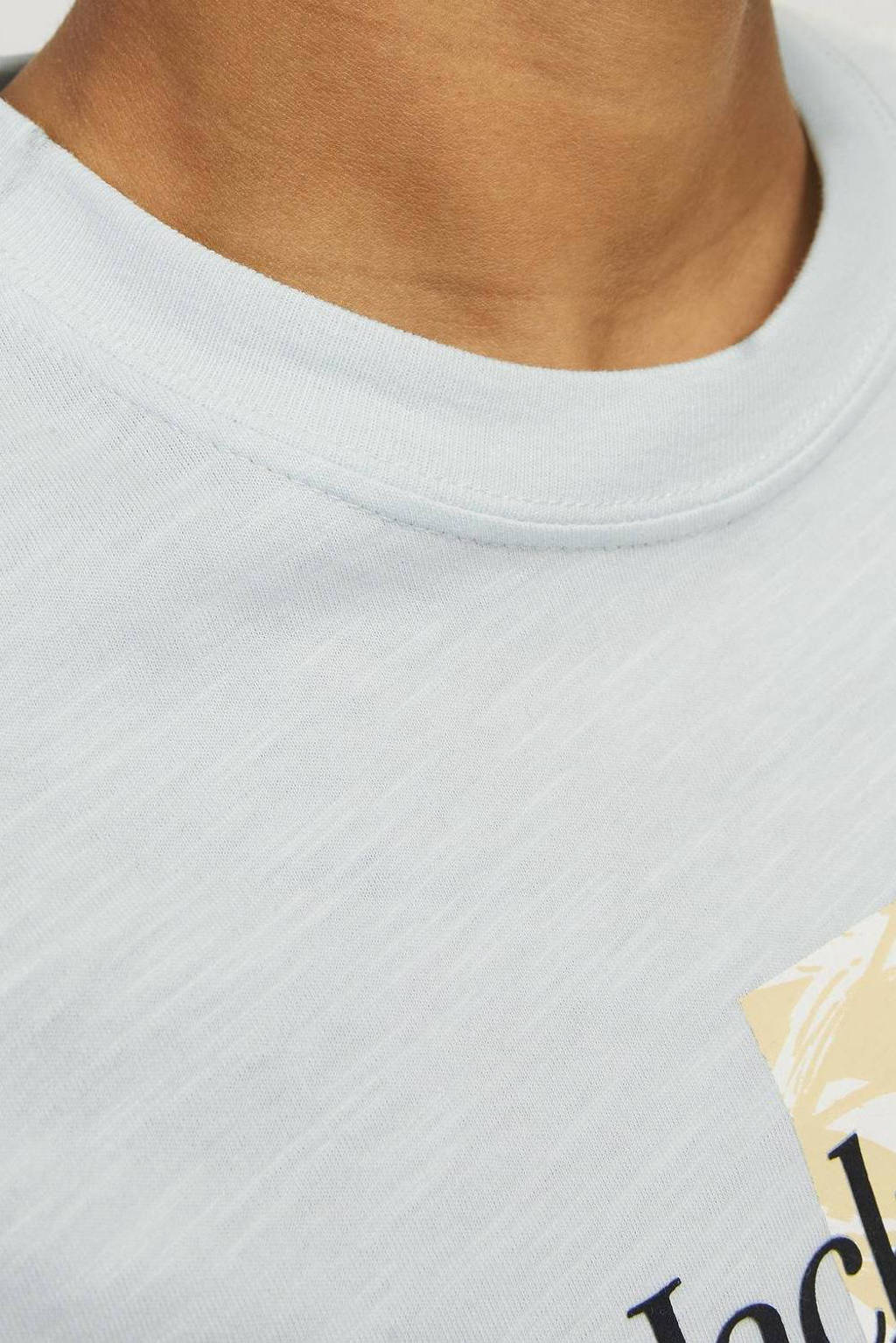 JACK & JONES T-shirt JORLAFAYETTE met logo licht mintgroen