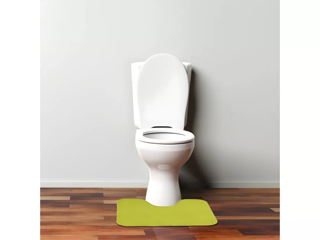 Tapis de toilette uni en polyester anis 50x40cm