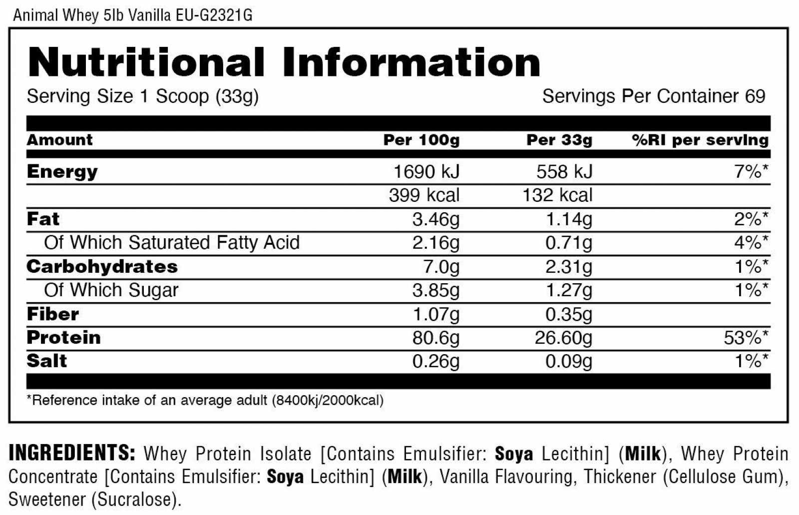 Proteína de soro de leite em pó Universal Nutrition 2,3 kg