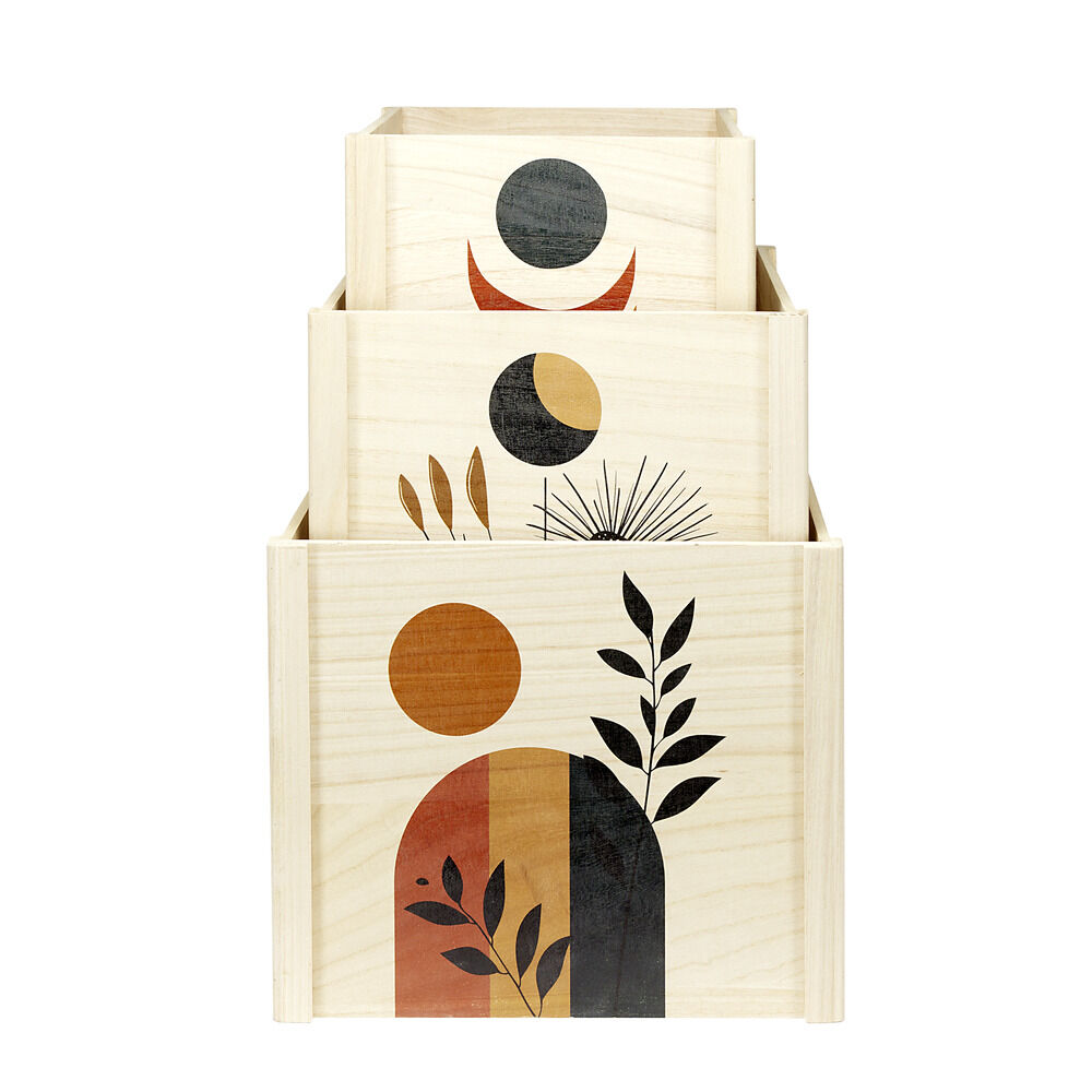 Boîte de rangement ouvert en bois 34x28xH34cm (2 modèles)