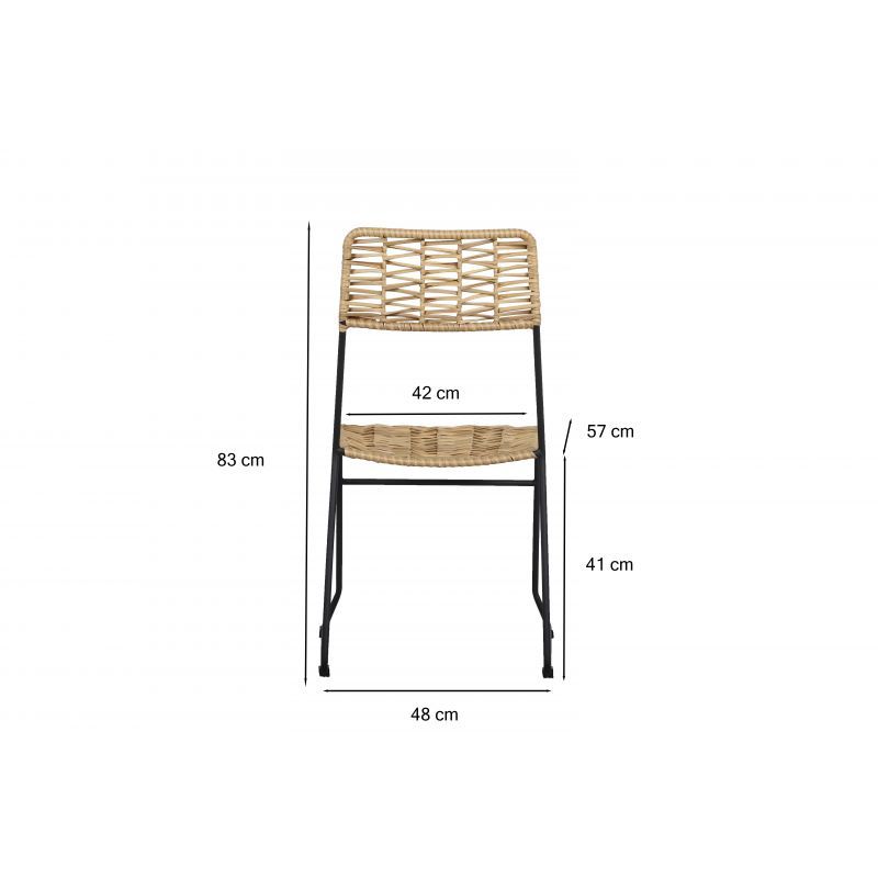 Ensemble table verone en bois d'acacia fsc et 4 chaises de jardin