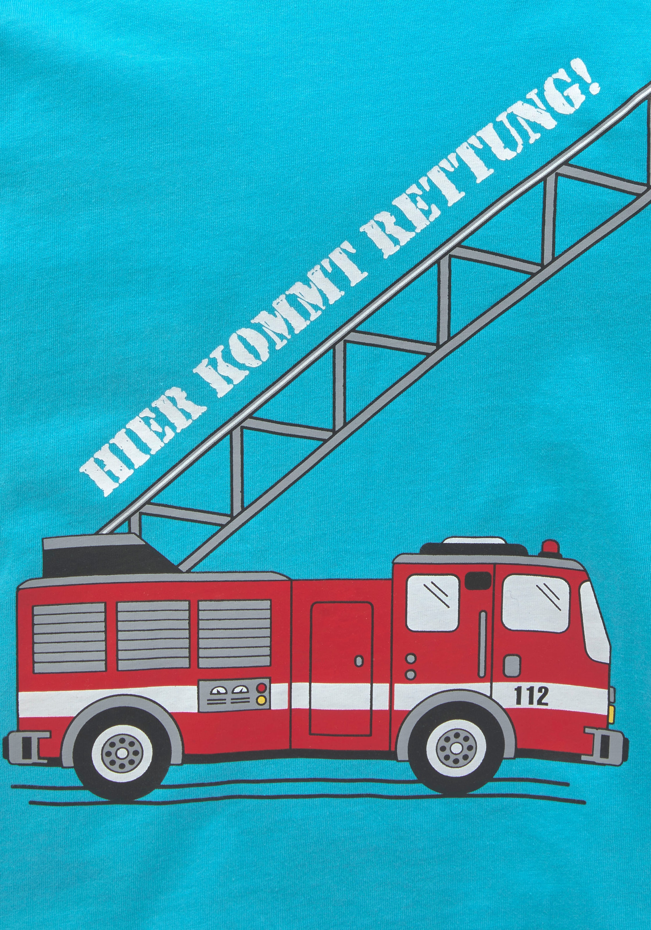 KIDSWORLD Langarmshirt »HIER KOMMT RETTUNG«, Langarm,  Basic-Passform,  peppiger Druck
