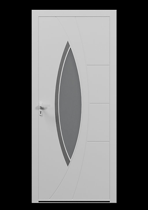Porte d'entrée alu blanc Zaria H.215 x l.90 cm poussant droit