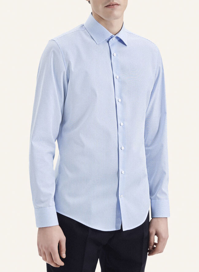 Seidensticker Business Shirt Slim Long sleeve Kent-Collar Stripes Light blue