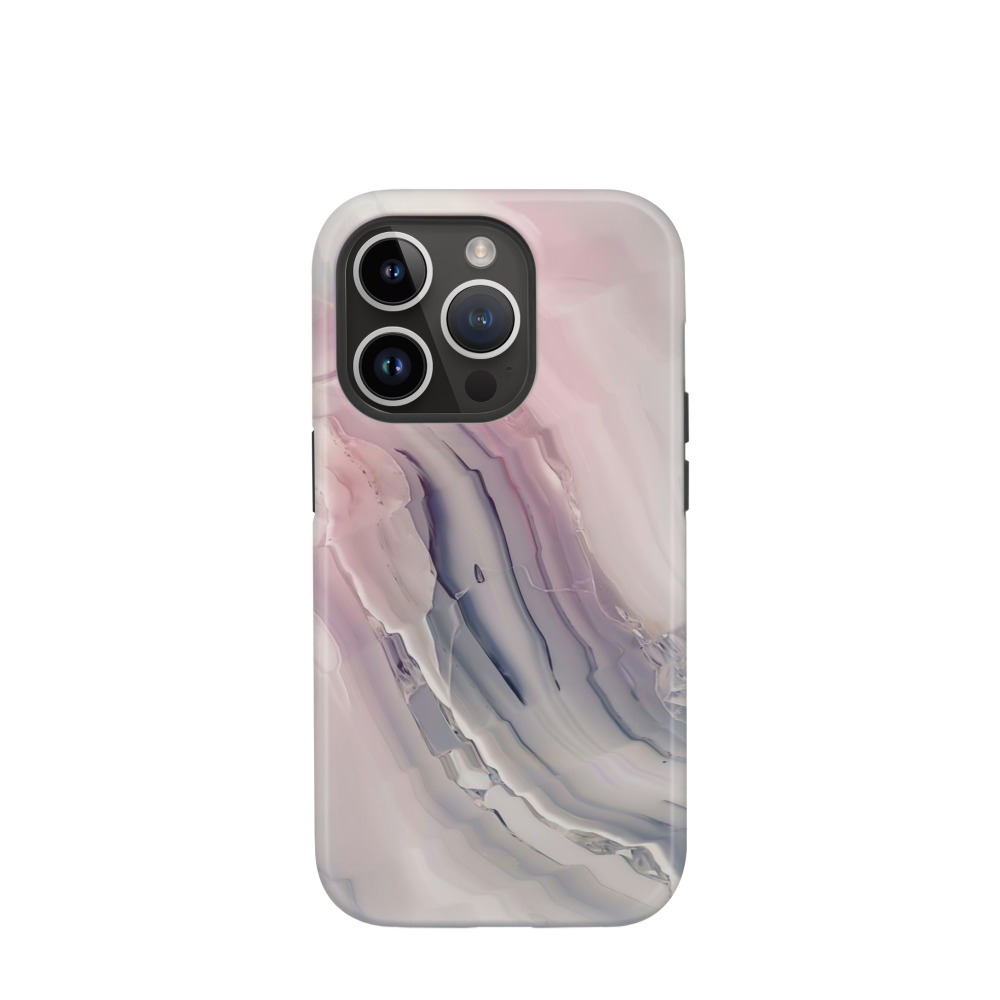 iPhone 14 Pro Hybrid (Kunststoff / Gummi) Hülle Marmor Marble 9 - Lila-Violett