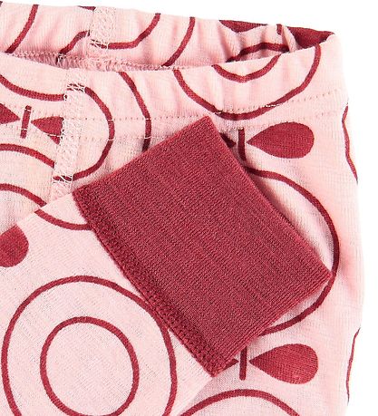 Katvig Leggings - Wolle - Pink m. Äpfeln