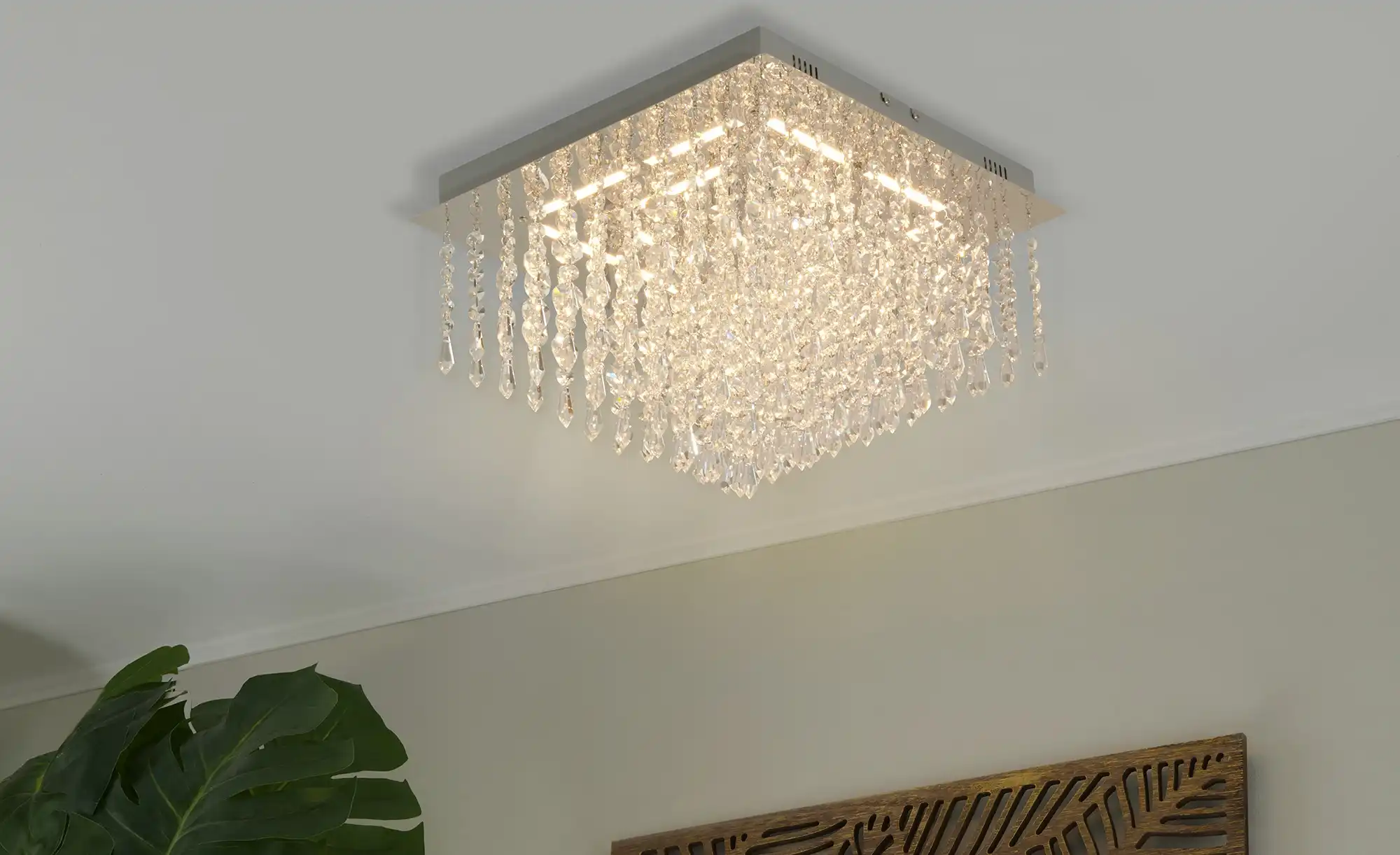 HELL-höllisch gutes Licht LED-Deckenleuchte, chrom mit Glasbehang