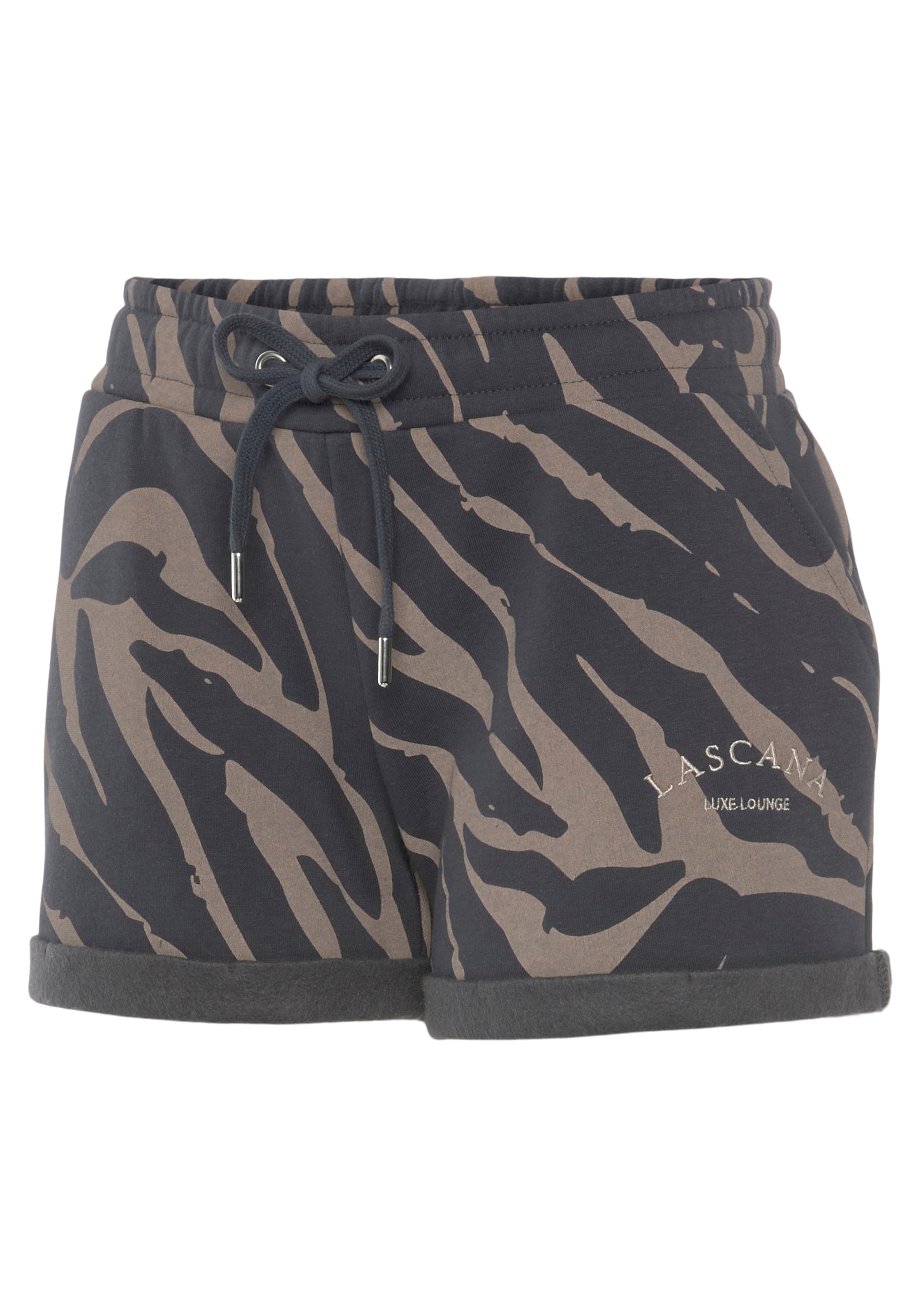 LASCANA Relaxshorts  mit seitlichen Taschen und Logostickerei, Loungewear