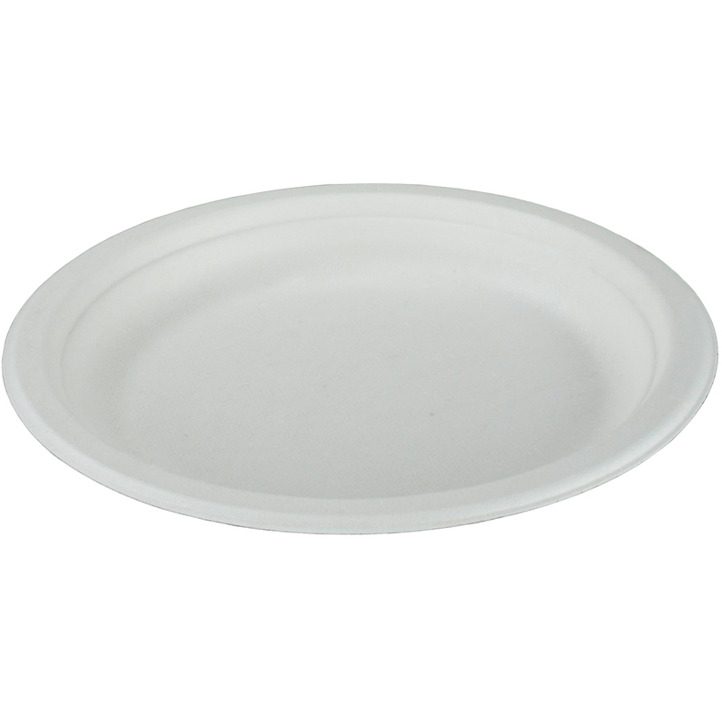 EJS Teller aus Bagasse, 18 cm, weiss, 50 Stück