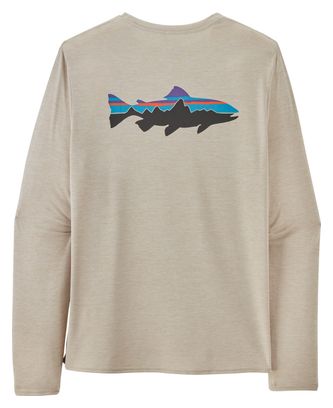 T-Shirt Manches Longues Patagonia Capilene Cool Daily Graphic Blanc
