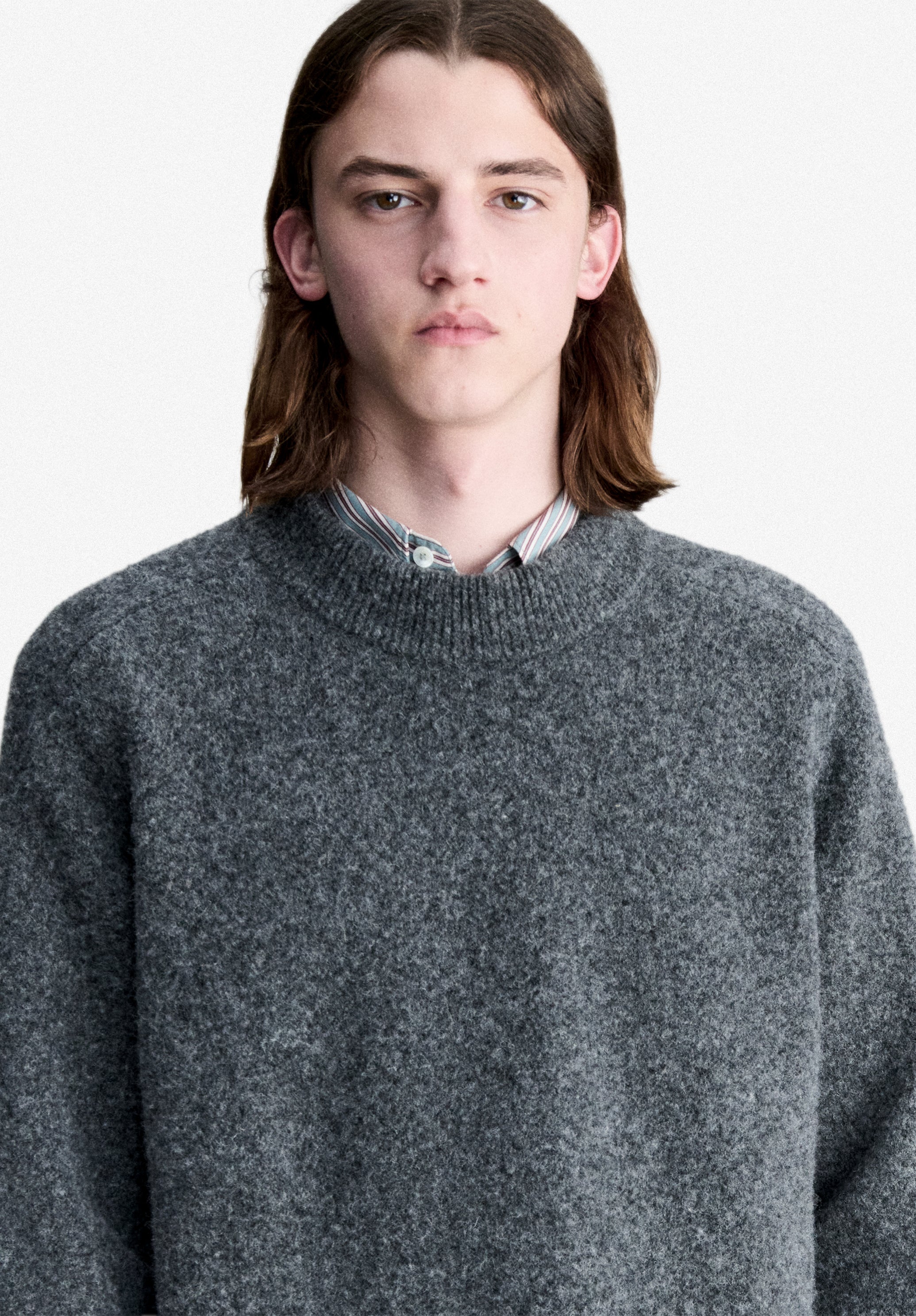 Pull ample gris anthracite - Anthracite chine