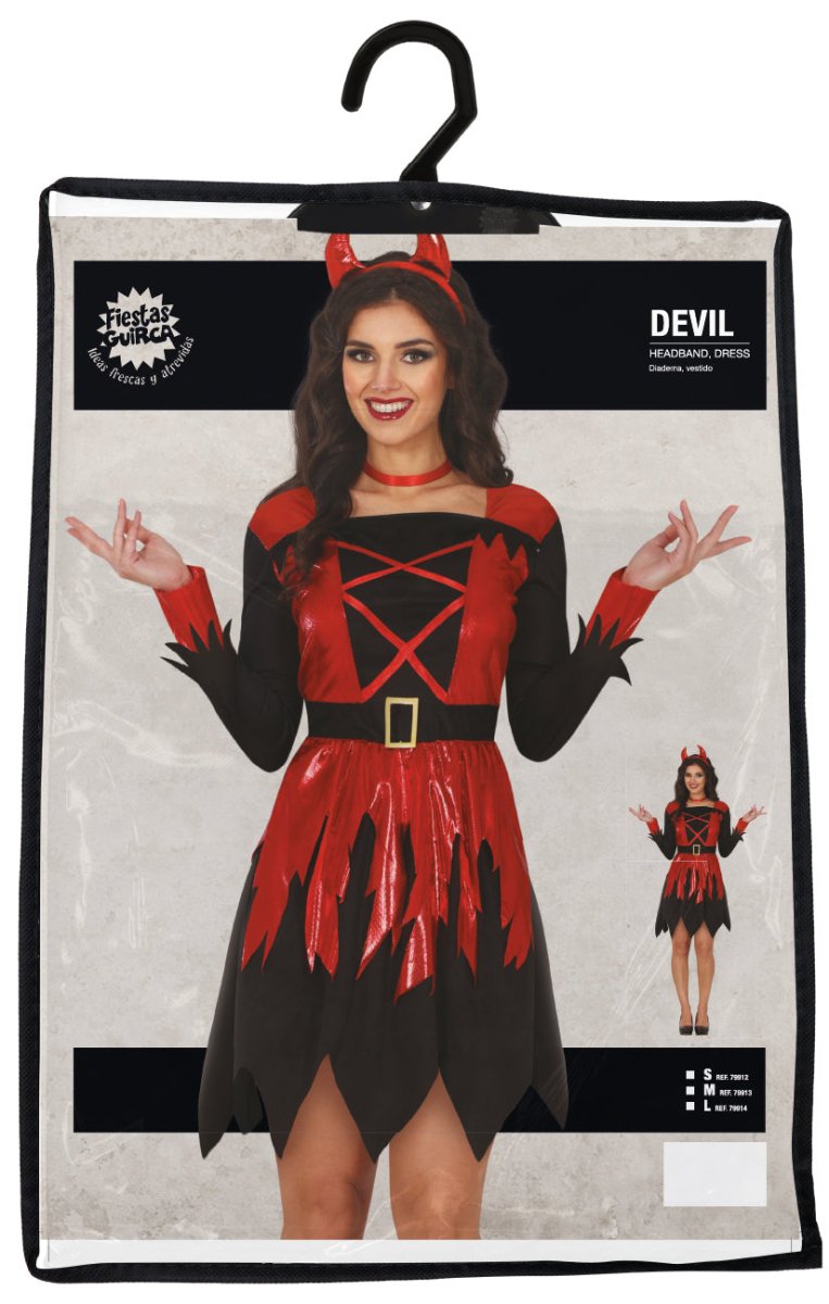 Halloween Jurk Zwart Rood Dames Duivel