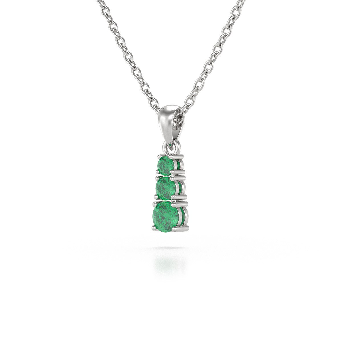 Collier Pendentif Émeraude & Chaine Argent 925 | Élégance Verdoyante - Aden