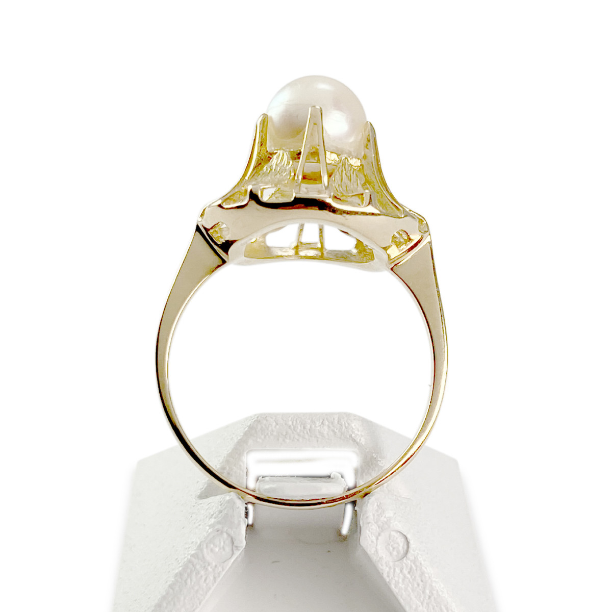 Bague d'occasion or 750 jaune perle de culture