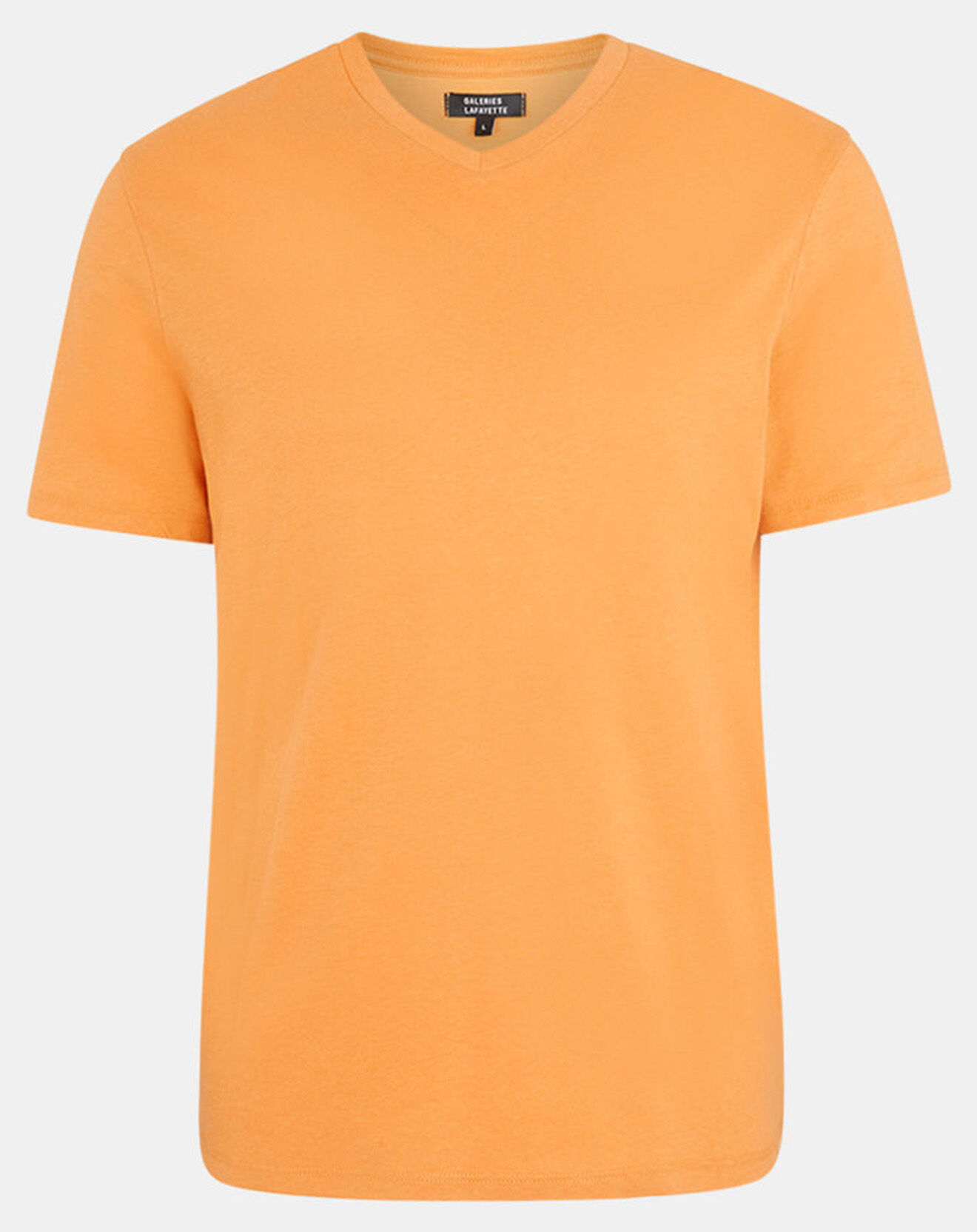 Galeries Lafayette T-Shirt en Coton bio Sishev col V orange