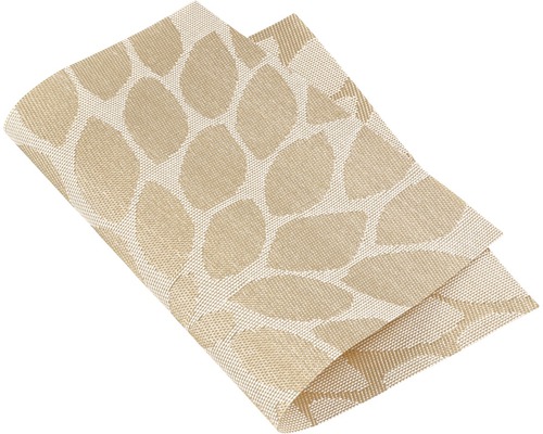 Geweven placemat, bladmotief, goud, 30 x 45 cm