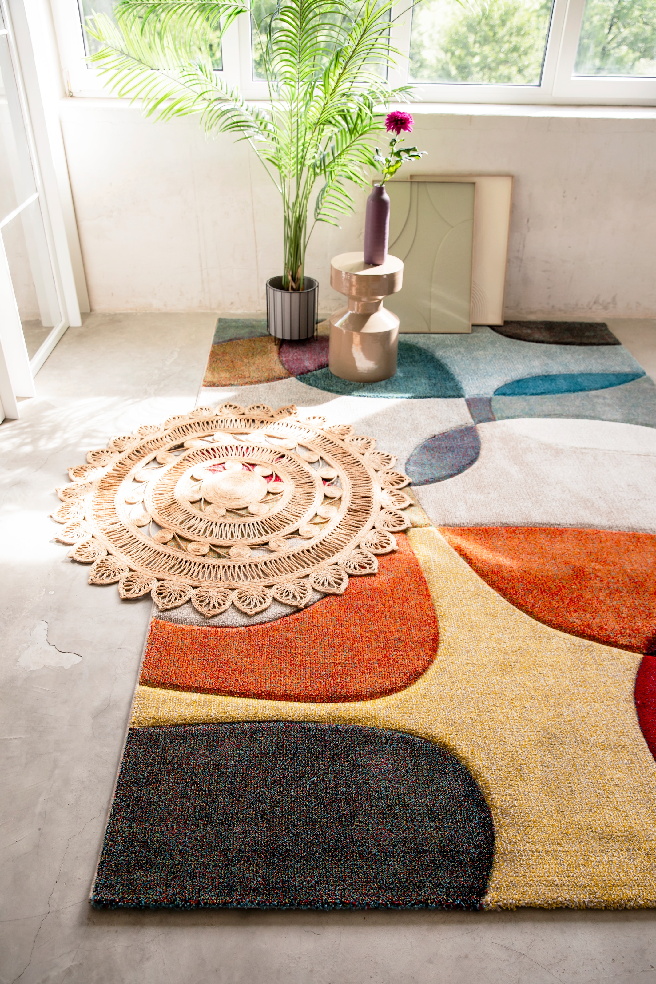 my home Teppich »Liva« rechteckig 13 mm Höhe Hoch-Tief-Effekt, bunt