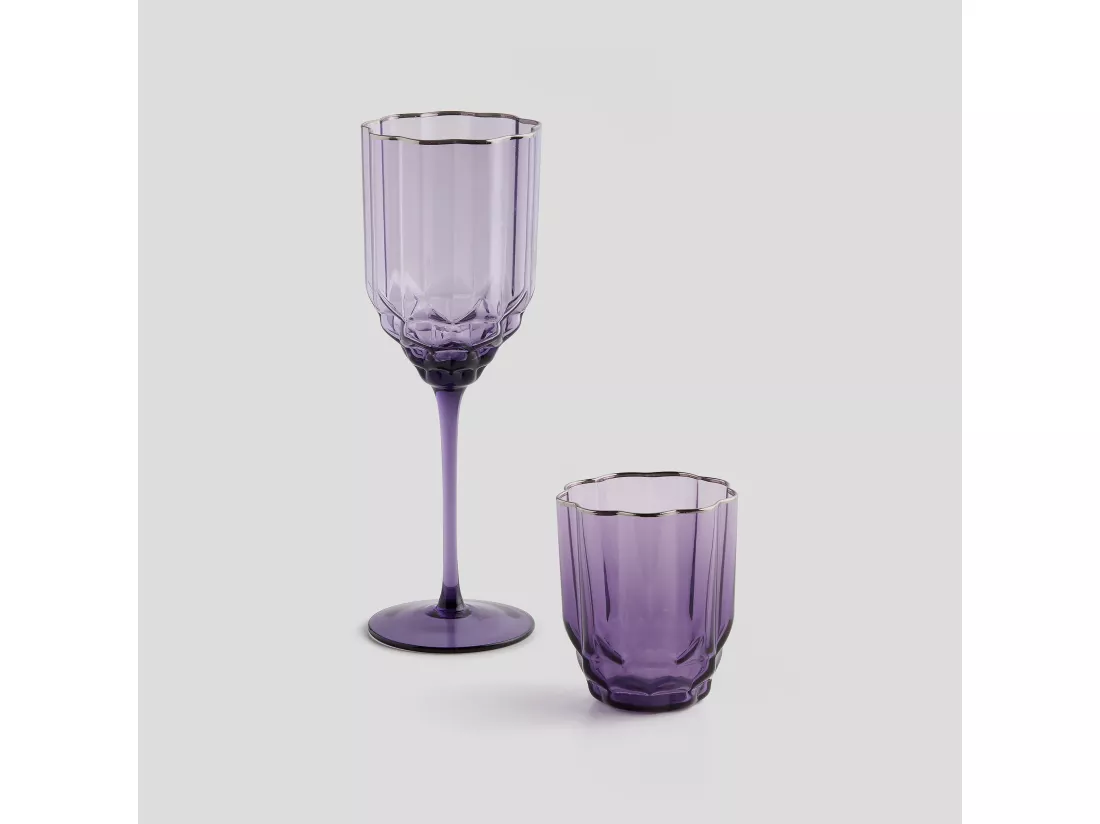 Verre À Vin Flavia Violet Moyen 24 x 8 x 7.8 x 8.2