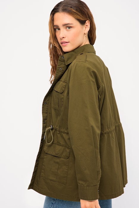 Utility-Jacke, Straight Fit, 4 Taschen, Taillen-Tunnelzug