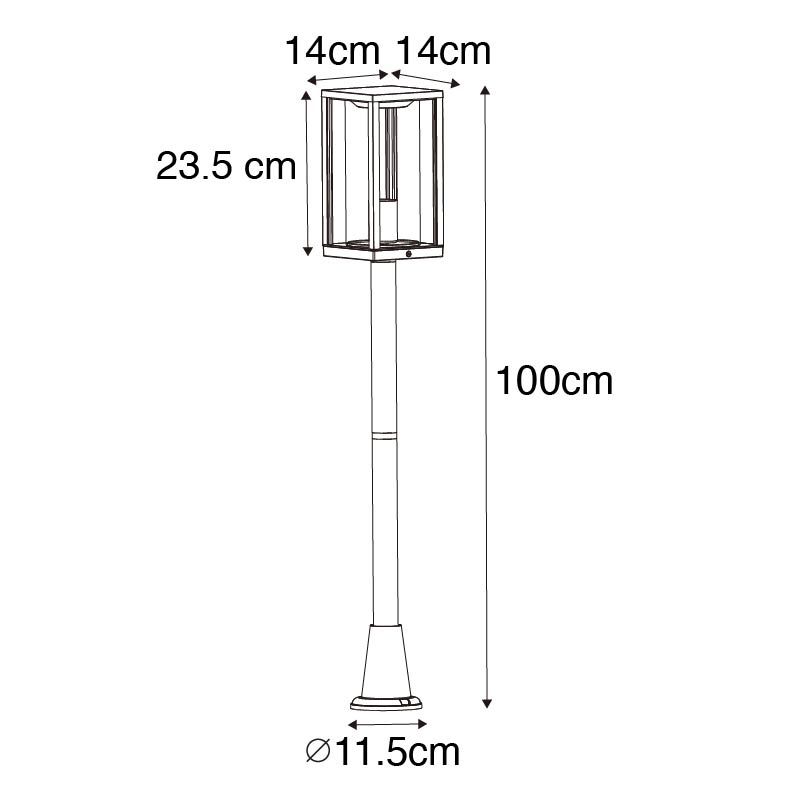 Industriële staande buitenlamp roestbruin 100 cm IP44 - Charlois