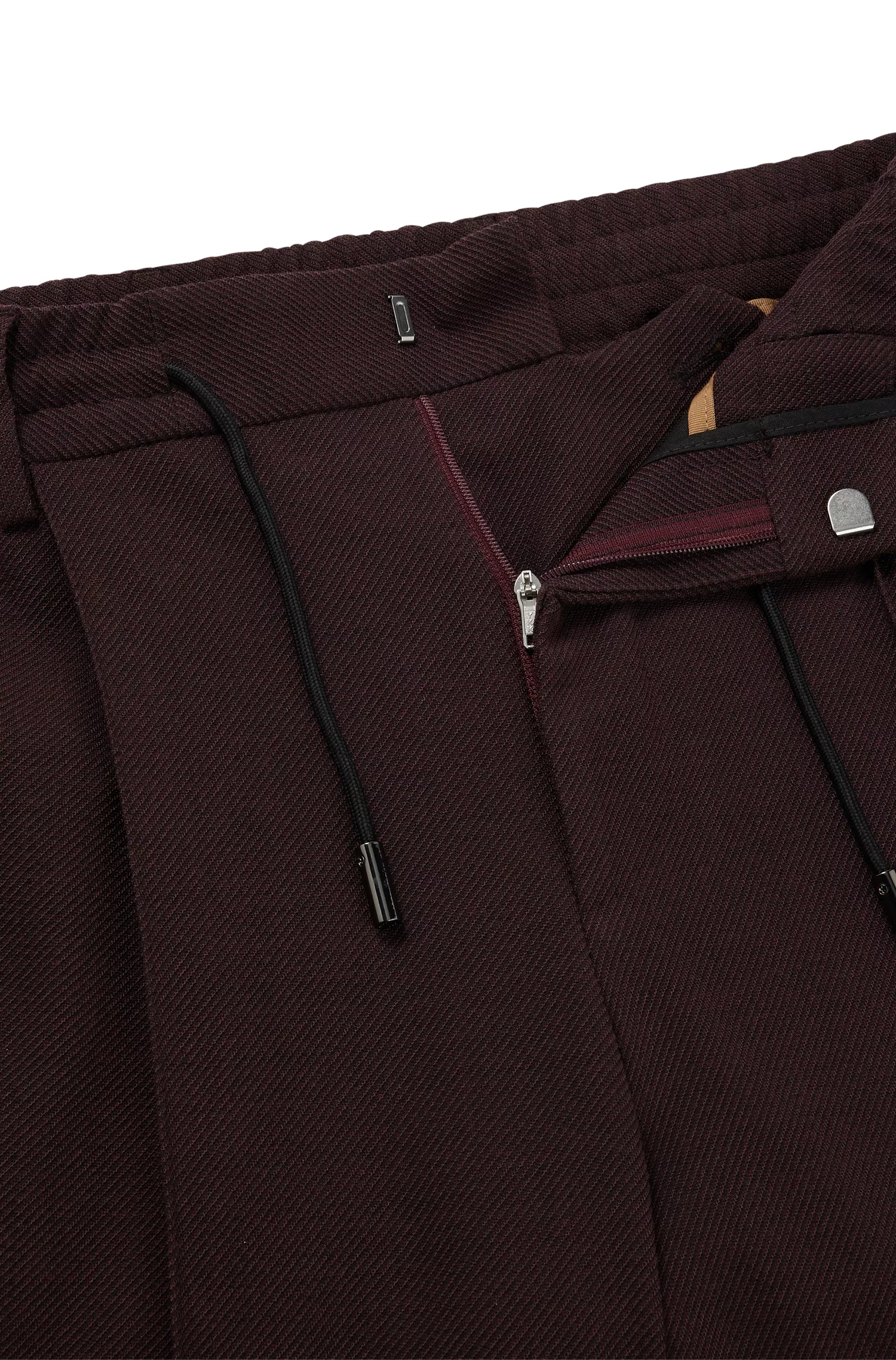 Calça BOSS Camel Slim-fit em mistura de lã com microestampa