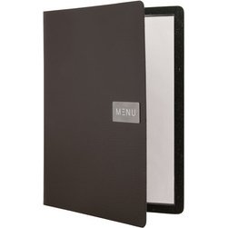 Protège-menus 'RAW', A5, en cuir véritable, noir