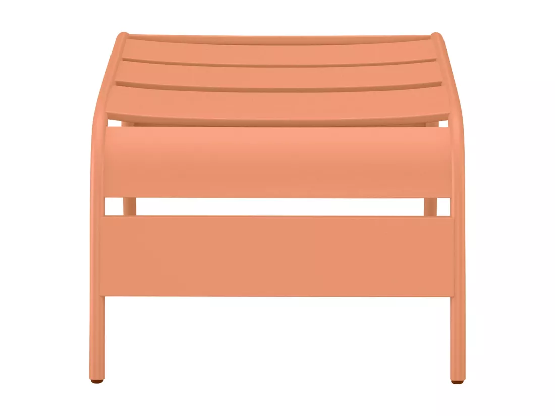 Fauteuil bas de jardin empilable + repose pied en métal - Orange clair - MIRMANDE de MYLIA