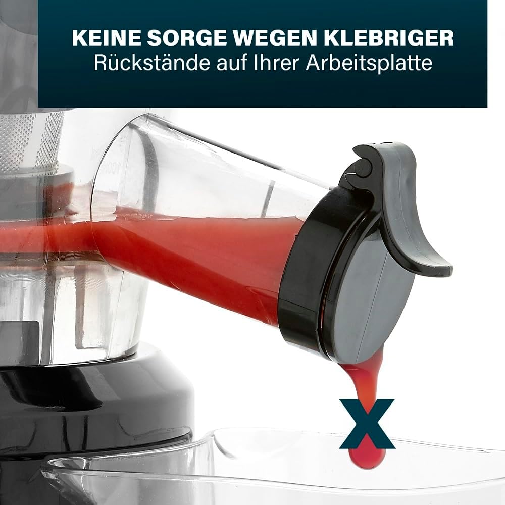 Princess 202045 Easy Fill Slow Juicer – Extra großer Fülltrichter – Hoher Saftertrag