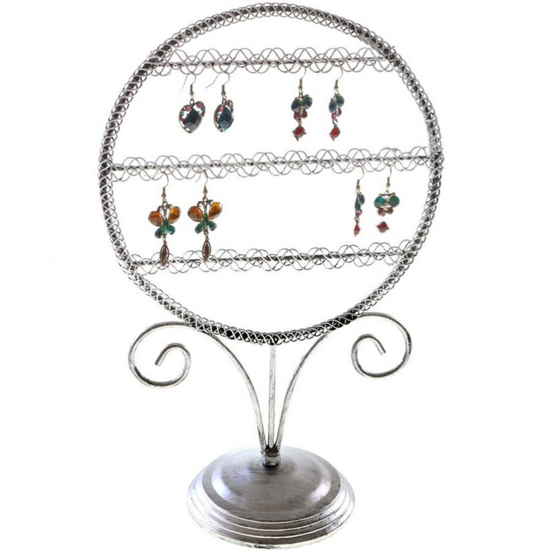 Porte bijoux presentoir boucle d'oreille sweet mirror (24 paires) Gris patiné