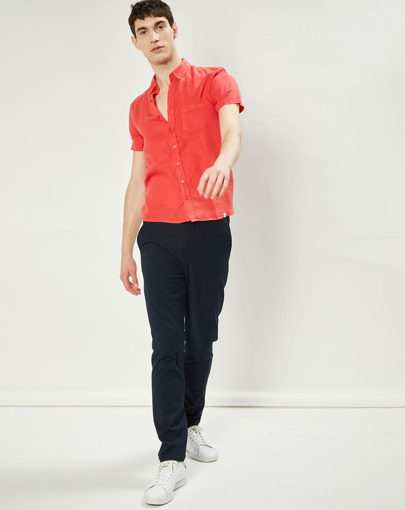 Harris Wilson Chemise regular 100% Lin Efe fraise