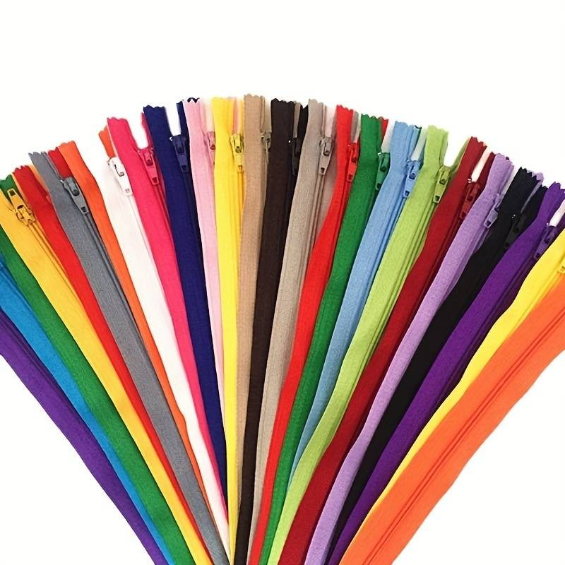 (100er Set) 30cm Nylon Reissverschluss Ersatz Zipper Spule Mercerie Zubehör Schieber für Jacke / Rucksack / Mäppchen - Bunt