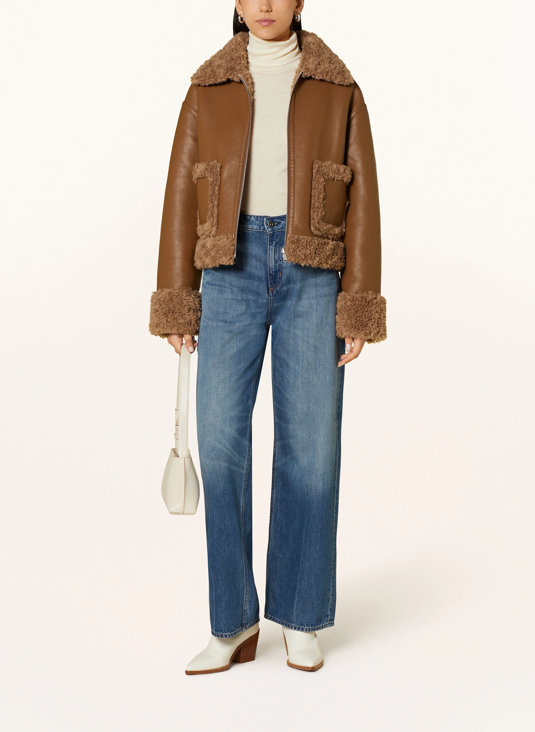 lilienfels Lederjacke mit Kunstfell