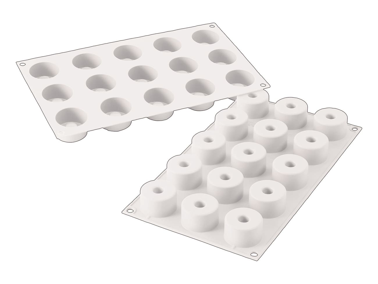 Moule silicone - 15 sushis rolls - 30 x 17,5 cm - Silikomart