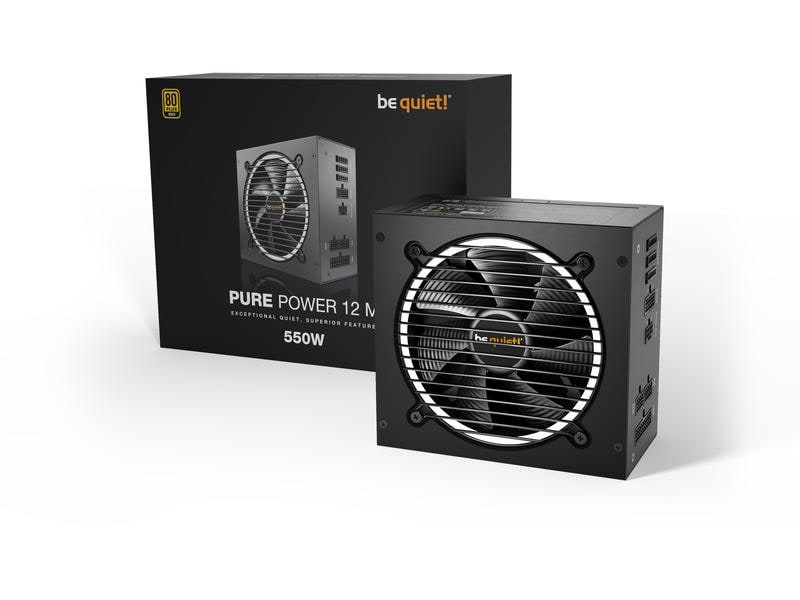 be quiet! Netzteil Pure Power 12 M 550 W Leises ATX-Netzteil mit 550 W Leistung und 80 Plus Gold Zertifizierung