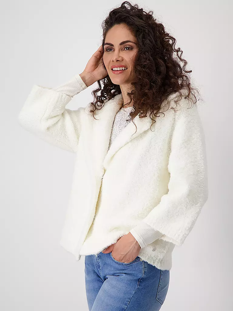 MONARI Strickjacke in Felloptik creme