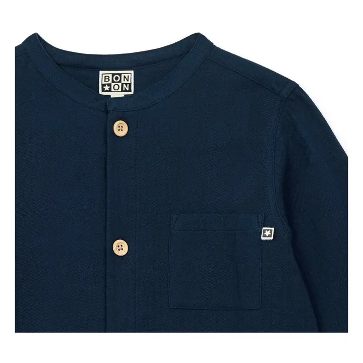 Bonton Chemise Gaze de Coton Bio Internet | Bleu marine