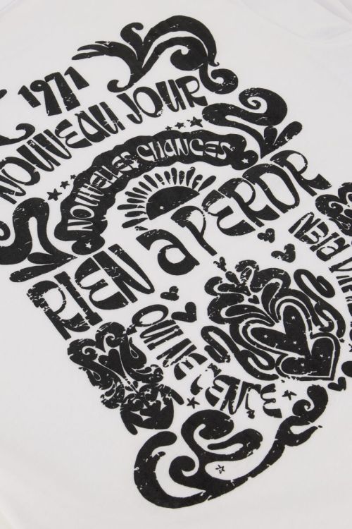 Wit T-shirt met zwarte print