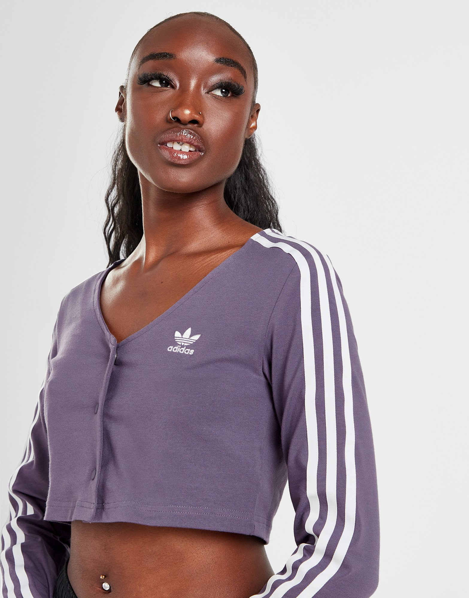 adidas Originals T-shirt boutonné à manches longues Adicolor Classics 3-Stripes