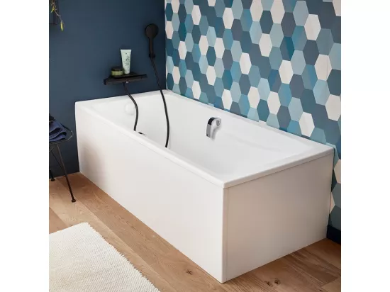 JACOB DELAFON Tablier frontal blanc pour baignoire rectangulaire 180 x 60 cm installation niche