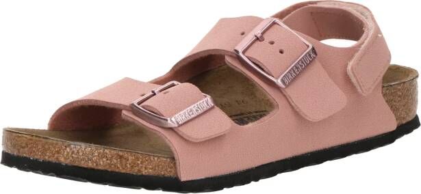 Birkenstock Kid's Milano AS Birkibuc Sandalen Narrow bruin roze