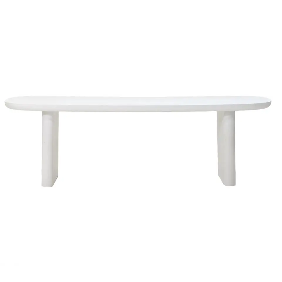 Eettafel Deens Ovaal 200cm - Wit Betonlook - Maya