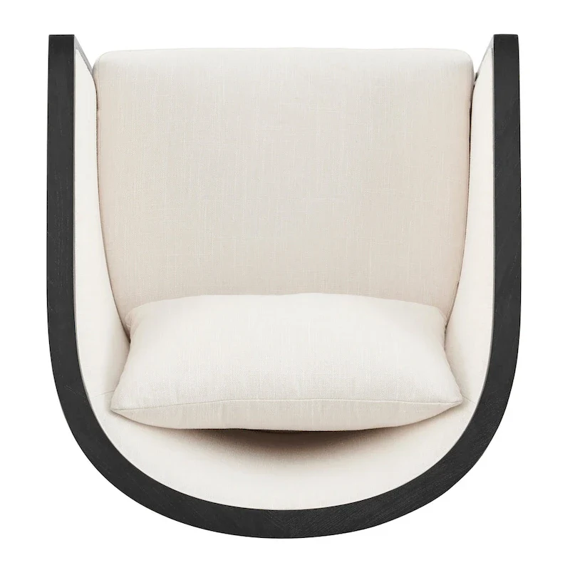 Tillman Linen Accent Arm Chair with Rattan