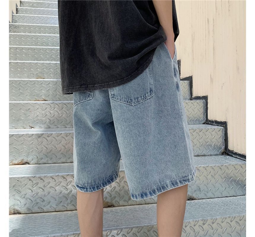 Hushgrain - Gewassen denim shorts