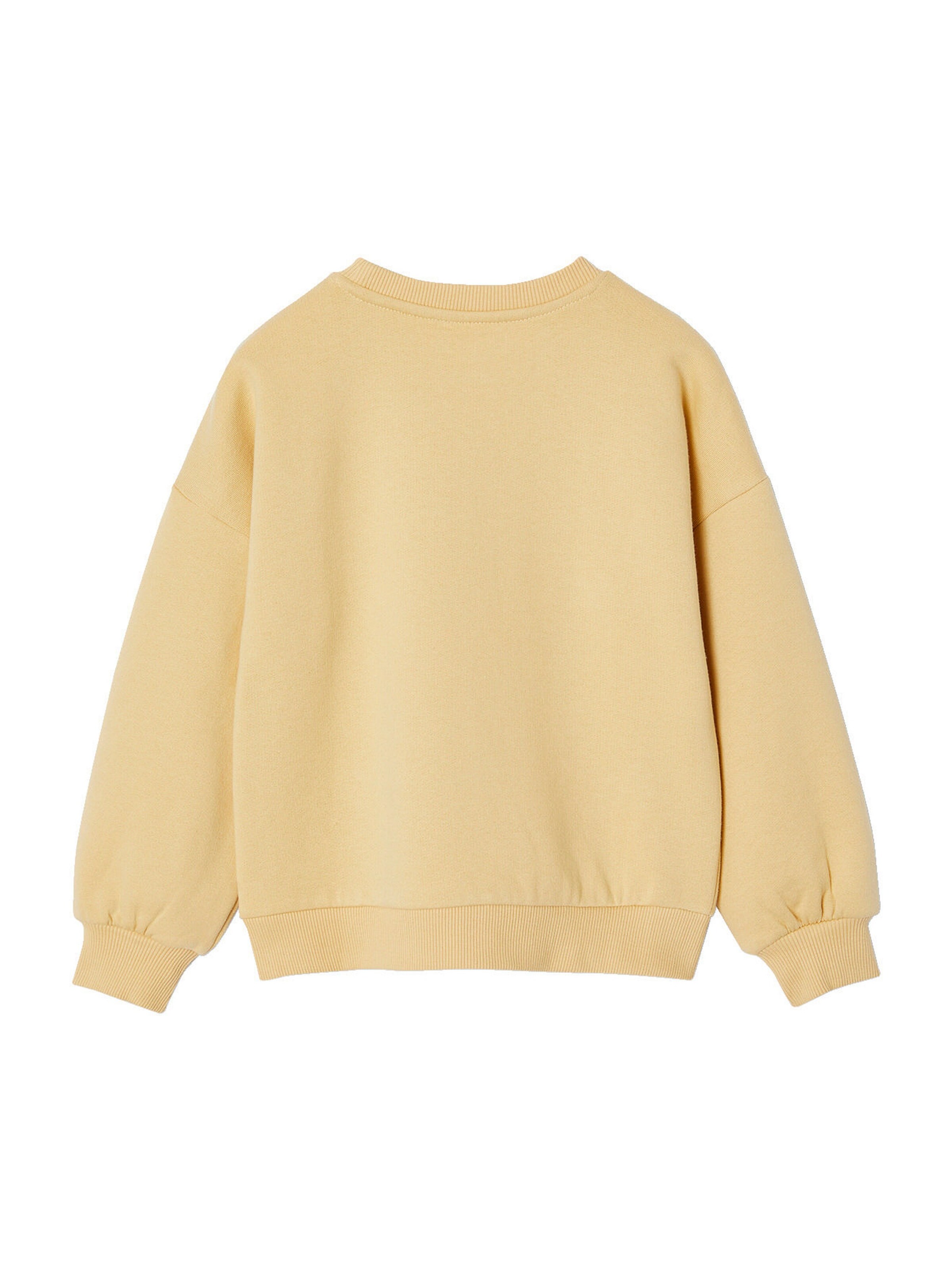 Vertbaudet Mädchen Sweatshirt mit 3D-Blumen und Recycling-Polyester goldgelb