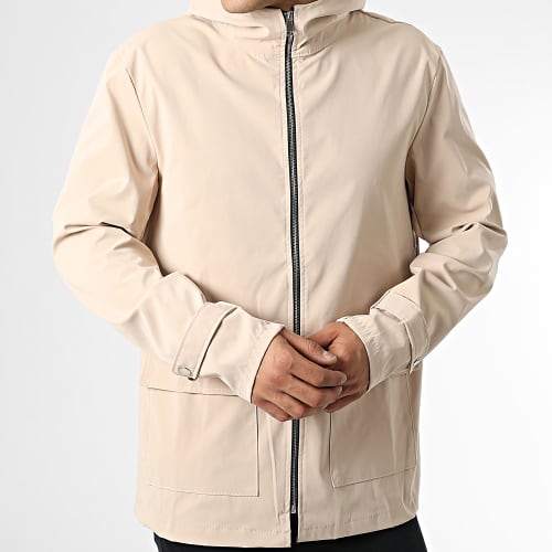 Veste Zippée Capuche Beige