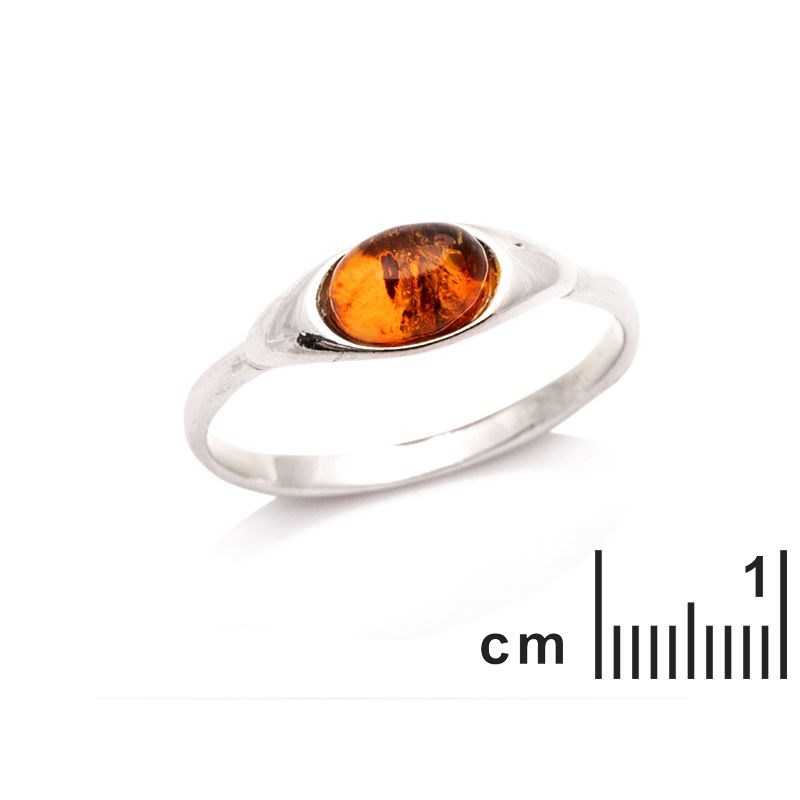 Bague argent 925 Ambre veritable de la mer Baltique